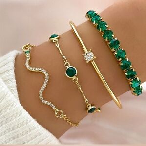 4pcs/set fashionable Snake rhinestone bracelets